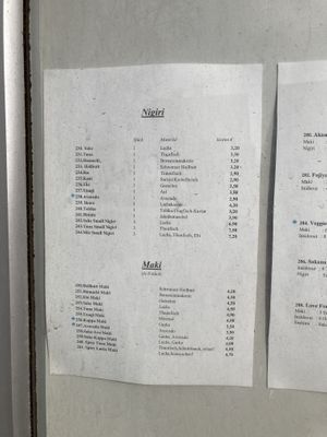 Menu  at Yapapa in Bayern