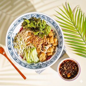 Vegan Mixed Rice Noodle Salad  at Plus 84 in Seoul