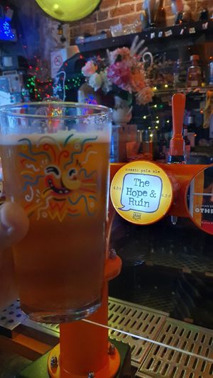 Local brewery and the pub has its own beer! at Beelzebab in Brighton