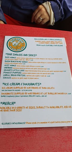 Menu1 at Beelzebab in Brighton