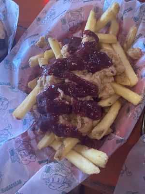 PB+J loaded fries  at Beelzebab in Brighton
