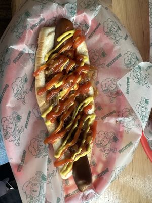 Vegan tofu hot dog   at Beelzebab in Brighton