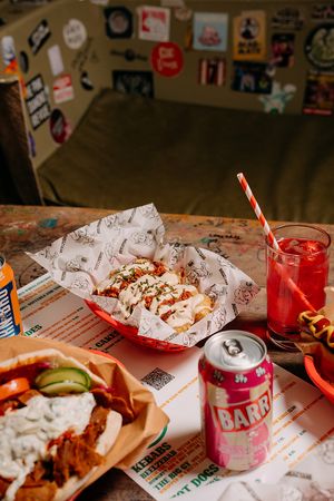 Our award winning Lebab and some Chilli Tater Tots at Beelzebab in Brighton