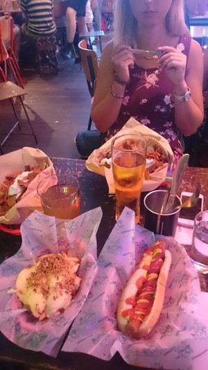 Hot dog, loaded fries and kebabs at Beelzebab in Brighton