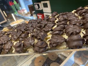 Almond flour & almond milk chocolate dipped vegan and gluten-free cookies   at My Bakery & Bistrot Firenze in Florence