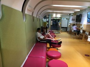 Here is the seating inside at 16 Handles - Upper East Side in New York City