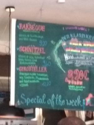 Menu at BommelZ in Greifswald