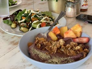 Açaí bowl and vegan Huevos  at EAT Marketplace in Temecula