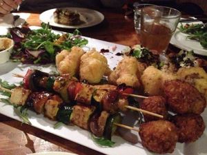 (some of) vegan platter so yum at Vegilicious in St Kilda