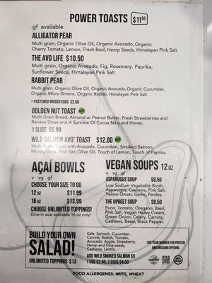 Toasts, Vegan Soups, Acai, Salad Menu at The Upbeet Life in La Grange