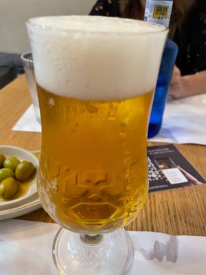 Alhambra cerveza at Restaurante Oslo in Valencia