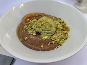 Chestnut mousse at Restaurante Oslo in Valencia