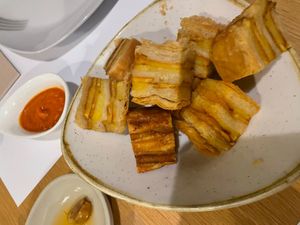 Crispy puff Pastry potatoes   at Restaurante Oslo in Valencia