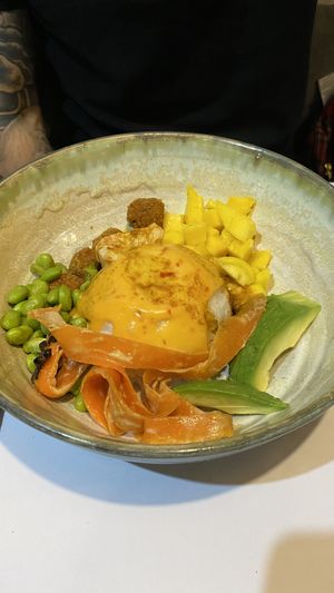 Poke bowl probably the best item  at Restaurante Oslo in Valencia