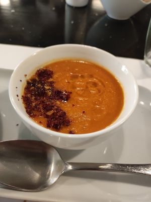 Roasted tomato, rosemary and thyme cream at Restaurante Oslo in Valencia