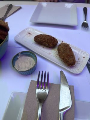 Mushroom croquettes   at Restaurante Oslo in Valencia