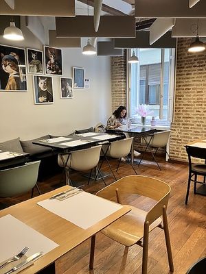 Upstairs seating  at Restaurante Oslo in Valencia