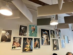 Upstairs art work  at Restaurante Oslo in Valencia