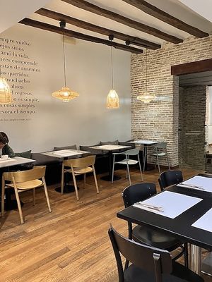 Upstairs seating  at Restaurante Oslo in Valencia