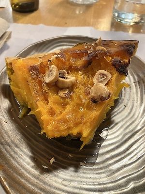 Roasted pumpkin dessert.  at Restaurante Oslo in Valencia