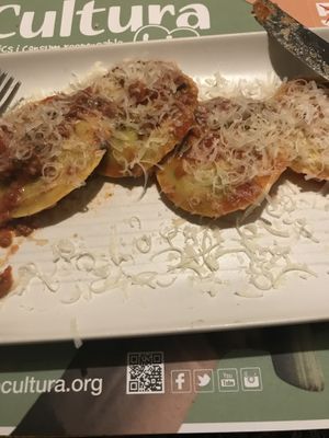 Amazing mushroom ravioli! at Restaurante Oslo in Valencia