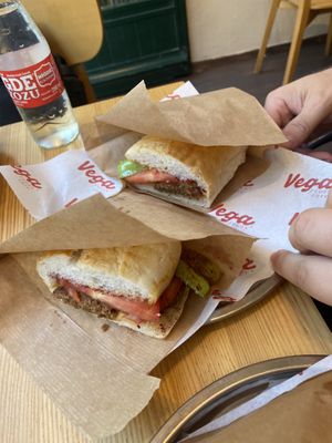 Köfte ekmek  at Vega Vegan Büfe in Istanbul