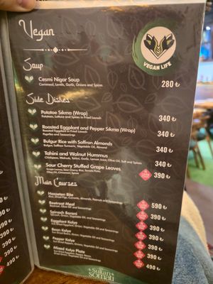 Menu in English at SULTAN SOMATI & THE TABLE OF SULTAN (FİNE DİNİNG RESTAURANT) in Konya