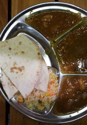 Vegan thali at Om Vegetarian - Capitol Arcade in Melbourne