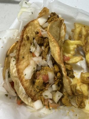 Close up to tacos   at Big Fat Vegan in Atlanta