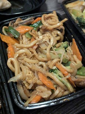 Veggie Udon (Has fried EGG) at Fire Wok in Windsor Locks