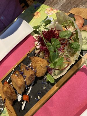 Voorgerecht (vegan kroketjes)   at De Preuverie in Hasselt