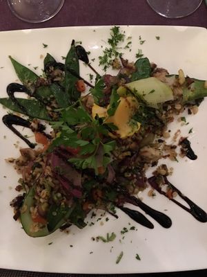 Filled zucchini at De Preuverie in Hasselt