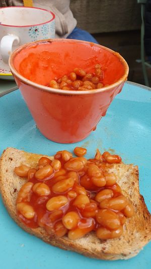 Toast and beans for kids at Cobbles and Clay - The Art Cafe in Haworth