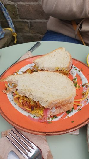 Indian styled sandwhich at Cobbles and Clay - The Art Cafe in Haworth