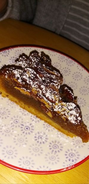 Warm pecan pie - nom nom! at Cobbles and Clay - The Art Cafe in Haworth