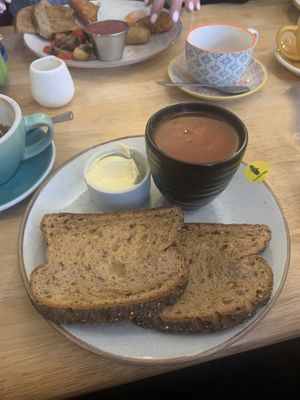 Beans on toast (gf & vegan)  at Cobbles and Clay - The Art Cafe in Haworth