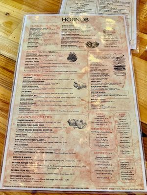 Menu at HOBNOB Neighborhood Tavern in Atlanta