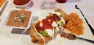 Black bean chimichanga at Jose's Cantina in St Ignace