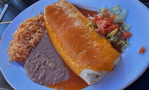 Vegan bean burrito at Jose's Cantina in St Ignace