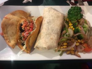 vegetarian sampler made vegan 🌱  at Jose's Cantina in St Ignace