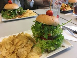 vegan giant double pepper and cheeze burger at VegaVerso in Leuven