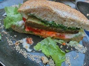 vegan burger at VegaVerso in Leuven