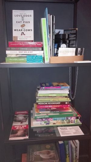 Vegan books at VegaVerso in Leuven