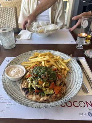 Vegan pitta wrap  at Coconut Restaurant in Rhodes