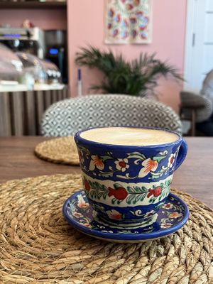 Oat latte  at Samarkind Cafe in Samarkand