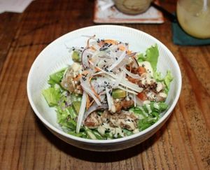rice & ";chicken"; bowl at Harukucchii in Fujisawa