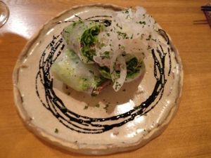 Spring Rolls with Strawberry Balsamico Sauce at Harukucchii in Fujisawa