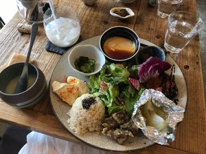 Brown rice plate at Harukucchii in Fujisawa
