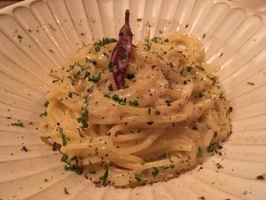 Vegan Cacio e Pepe, amazing. at Harukucchii in Fujisawa