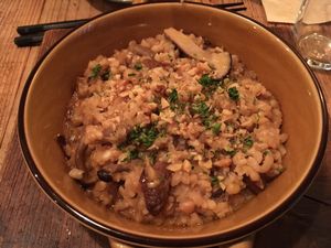 Hijiki and mushroom risotto. at Harukucchii in Fujisawa